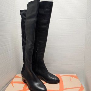 New Over The Knee Black Tall Via Spiga Zipper Women's Boots 8.5 US 38.5 Europe